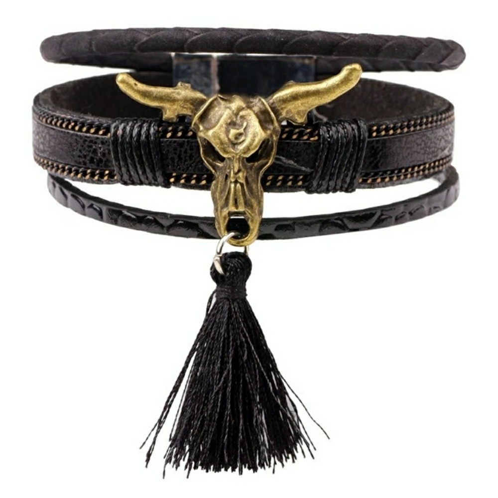 Leather Longhorn Bracelet - Picture 2 of 3